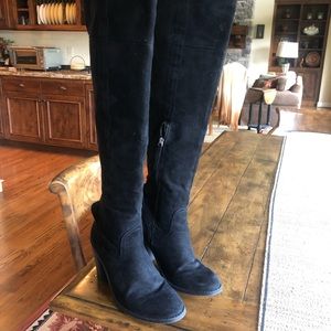 Knee high suede boots